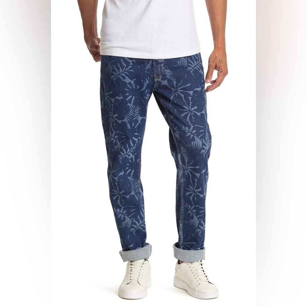 Levi’s 511 Slim Stretch Tencel Flex Floral Blue      Denim Jean Designer Fashion